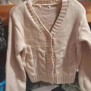 Crop cable knit sweater set